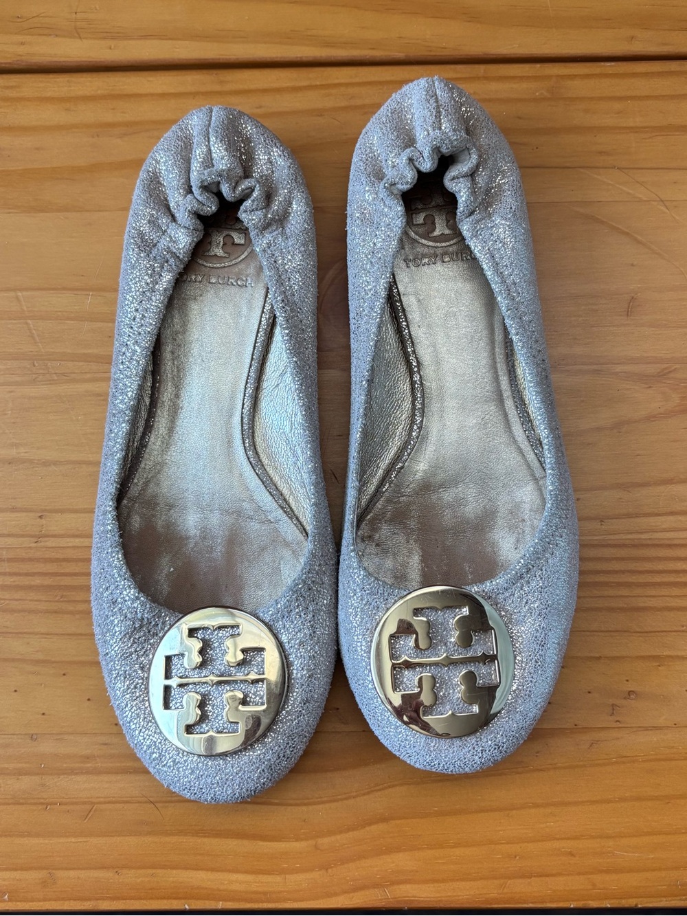 Tory Burch Gold Reva Travel Ballet